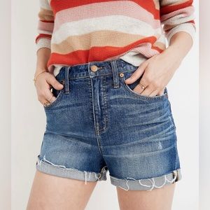High-Rise Denim Shorts in Glenoaks Wash: Cutoff Edition